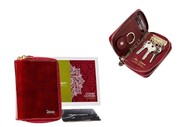 Portfel Skórzany Etui Na Klucze 2w1 Bułeczka Peterson Skóra Licowa Lakierowana Suwak PTN BC-6000 CZERWONY 8 x 12 x 3 [cm]
