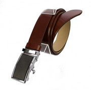 Wizytowy Pasek Skórzany 35 mm PAS-MAX (PL) Pełna Klamra AUTOMAT/SAMOZACISK Garnitur CZEKOLADOWY K41 ASZ35/KAS22
