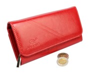 Portfel Damski ANDRUS (PL) Długi Max Na Suwak Skóra Naturalna Licowa Wzór 2 RFID 17 x 9,5 x 3,5 [cm]