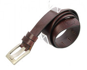 Pasek Skórzany BACHOWSKI (PL) CZEKOLADOWY Z TEKSTURĄ Skóra Licowa EXTRA 40 mm PB40S08 SZEROKIE DZIURKI