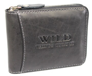 Portfel Skórzany Wild Skóra Licowa Średni Poziomy Metalowy Suwak RFID 5532 12 x 9 x 2 [cm]