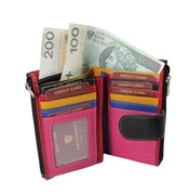 Portfel Damski Skórzany Peterson Skóra Licowa Średni Z Suwakami Na Zewnątrz I Zapinką PTN D24 15,5 x 10 x 3,5 [cm]