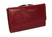 Portfel Damski ANDRUS (PL) Klamra Skóra Naturalna Wzór 2 RIFD 14,5 x 9 x 3 [cm]