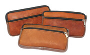 Skórzana Saszetka Na Pasek Z Suwakiem Polska Galanteria (PL) BRĄZOWA MAZANA 18,5 x 11 x 2 [cm]