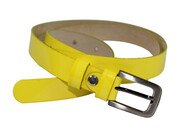 Pasek Damski Skórzany Gładki GRETOS (PL) 20 mm ŻÓŁTY LAKIEROWANY