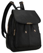 Damski Plecak Peterson Ze Skóry Ekologicznej PTN-MBP-10-F19 CZARNY 34 x 27 x 12 [cm]