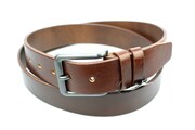 Pasek Skórzany Męski PAS-MAX (PL) JASNY BRĄZ Gładki 35 mm Skóra Licowa k40