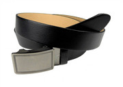 Wizytowy Pasek Skórzany 35 mm PAS-MAX (PL) Pełna Klamra AUTOMAT/SAMOZACISK Garnitur CZARNY ASZ35/KASZ6