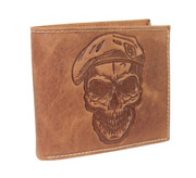 Portfel Męski Skórzany Peterson Skóra Naturalna Duży Poziomy Bez Zapięcia Dwa Skrzydełka N992 BRĄZOWY 