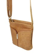 Torebka Skórzana MAGRE (PL) JULKA Mała Listonoszka Skóra Naturalna Surowa Skóra KARMELOWY