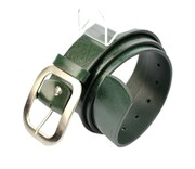 Pasek Skórzany Damski PAS-MAX (PL) Skóra Naturalna EXTRA Gładki 40 mm CIEMNY ZIELONY K111