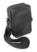 Skórzana Torba Na Ramię Pionowa GRETOS (PL) CZARNA Listonoszka Z Klapką Na Rzep 20 x 13 x 6 [cm]