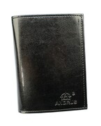 Portfel Męski ANDRUS (PL) Skóra Włoska Duży Pionowy Bez Zapięcia Dwa Skrzydełka Duża Kieszeń Na Bilon