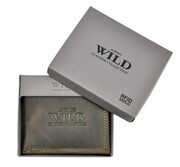 Portfel Męski Skórzany ALWAYS WILD Skóra Licowa Mały Poziomy RFID N0035-CHM/8700 BRĄZOWY 10 x 9 x 2 [cm]