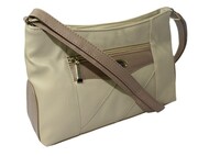 Torebka Ze Skóry Włoskiej Bag Street 3025 Listonoszka KAWA Z MLEKIEM