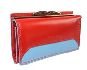 Portfel Damski Skórzany Harvey Miller Skóra Bydlęca Klamra 14 cm PL10 CZERWONY 14,5 x 9 x 3,5 [cm]