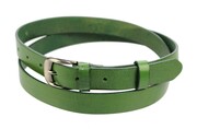 Pasek Damski Skórzany PAS-MAX (PL) Skóra Licowa EXTRA Gładki 25 mm JASNY ZIELONY