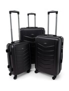 Pojemny Ekskluzywny Zestaw Trzech Walizek Turystycznych RGL 520 CZARNY Warsaw Collection