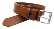 Pasek Męski Skórzany Arucce (PL) Skóra Licowa EXTRA 40 mm JASNY BRĄZOWY Gładki Klamra Tradycyjna (Z ROLKĄ)