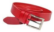 Pasek Skórzany Męski PAS-MAX (PL) Gładki 35 mm Skóra Licowa Czerwony k62 Klamra Tradycyjna