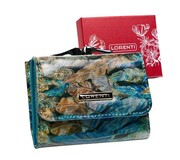 Portfel Damski Skórzany LORENTI Skóra Licowa Lakierowany Mały Z Klamrą RFID 55287-HYM ZIELONY 9,5 x 7,5 x 3 [cm]
