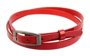Pasek Damski Skórzany PAS-MAX (PL) 15 mm Lakierowany CZERWONY