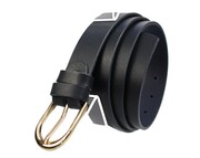 Pasek Damski Skórzany CEZ-MAR (PL) Złota Klamra Skóra Licowa EXTRA 30 mm GRANATOWY