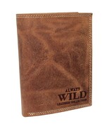 Portfel Męski Skórzany ALWAYS WILD Skóra Licowa Duży Pionowy Dwa Skrzydełka RFID N4-P 1003 JASNY BRĄZOWY 13 x 10 x 2 [cm]
