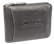 Portfel Skórzany Wild Skóra Licowa Średni Poziomy Metalowy Suwak RFID 5532 12 x 9 x 2 [cm]