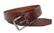 Pasek Skórzany Męski PAS-MAX (PL) Gładki 40 mm Skóra Naturalna Licowa CIEMNY BRĄZOWY K506