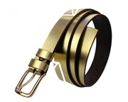 Pasek Damski Skórzany Arucce (PL) Skóra Licowa EXTRA Gładki 25 mm ZŁOTY