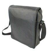 Skórzana Torba Na Ramię Pionowa GRETOS (PL) CZARNA Listonoszka Z Klapką 25 x 18 x 8 [cm]