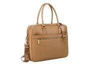 Elegancka Damska Torba Na Laptopa Ze Skóry Włoskiej PETERSON PTN 1294 BEŻOWA 37 x 28 x 10 [cm]