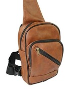 Torba Skórzana Na Ramię Nerka Noszona Na Skos GRETOS (PL) BRĄZOWA Praktyczna I Wygodna 27 x 17 x 5 [cm]