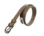 Pasek Skórzany Damski PAS-MAX (PL) Skóra Licowa EXTRA Gładki 25 mm KAWA Z MLEKIEM