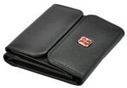 Portfel Skórzany ALBATROSS(PL) Skóra Licowa Mały Kostka Bez Zapięcia 3765 CZARNY RFID 8,5 x 7,5 x 2 [cm]