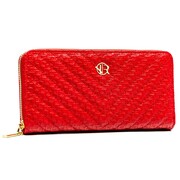 Portfel Damski Skóra Włoska Rovicky (PL) Duży Z Metalowym Suwakiem Piórnik PU R-RPK-04 19,5 x 10,5 x 2 [cm]