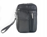 Torba męska skórzana CONVEY (PL) 06 Pionowa Czarna Dwukomorowa 23 x 17 x 8 [cm]