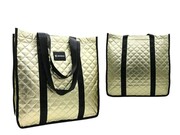 Torebka Damska Materiałowa Rovicky (PL) RSPV 001 ZŁOTA Na Suwak 40 x 41 x 15 [cm]