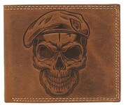 Portfel Męski Skórzany Peterson Skóra Naturalna Duży Poziomy Bez Zapięcia Dwa Skrzydełka N992 BRĄZOWY 