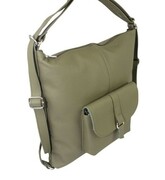 Praktyczny Plecak Skórzany Torebka 2 w 1 MAGRE (PL) AMELIA Skóra Naturalna Licowa OLIWKOWY