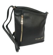 Torebka Skórzana Jennifer Jones Listonoszka Skóra Włoska JJ3107 CZARNA 21 x 23 x 7 [cm]