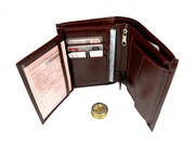 Portfel Męski ANDRUS (PL) Skóra Włoska Duży Pionowy Bez Zapięcia Jedno Skrzydełko 13 x 10 x 2,5 [cm]