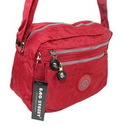 Stylowa Lekka Materiałowa Torba Kresz Wodoodporna Pozioma Średnia Na Ramię Bag Street NR 2245 CZERWONY 28 x 19 x 12 [cm]