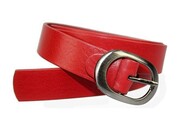 Pasek Damski Skórzany CEZ-MAR (PL) Skóra Licowa EXTRA 30 mm CZERWONY