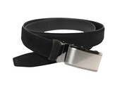 Pasek Męski Skórzany Arucce (PL) Skóra Licowa ZAMSZOWY EXTRA 35 mm CZARNY Gładki Klamra Samozaciskowa Srebrna 3