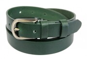Pasek Damski Skórzany PAS-MAX (PL) Skóra Licowa EXTRA Gładki 25 mm CIEMNY ZIELONY K111
