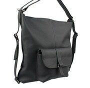 Praktyczny Plecak Skórzany Torebka 2 w 1 MAGRE (PL) AMELIA Skóra Naturalna Licowa GRAFITOWY