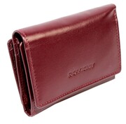 Portfel Damski ROVICKY (PL) Z Cielęcej Skóry Naturalnej Czerwony-Fioletowy 12 x 9 cm 8902