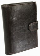 Portfel Męski Skórzany ANDRUS (PL) Skóra Licowa Duży Pionowy Z Zapięciem Dwa Skrzydełka Poziomy Suwak RFID 13 x 10 x 2,5 [cm]
